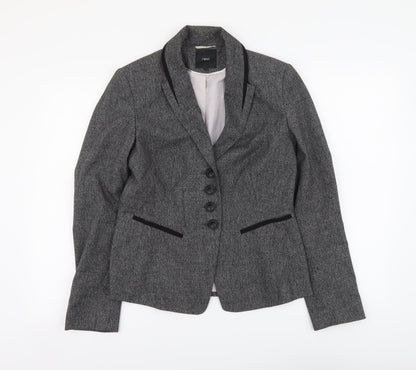 NEXT Womens Grey Polyester Jacket Suit Jacket Size 10