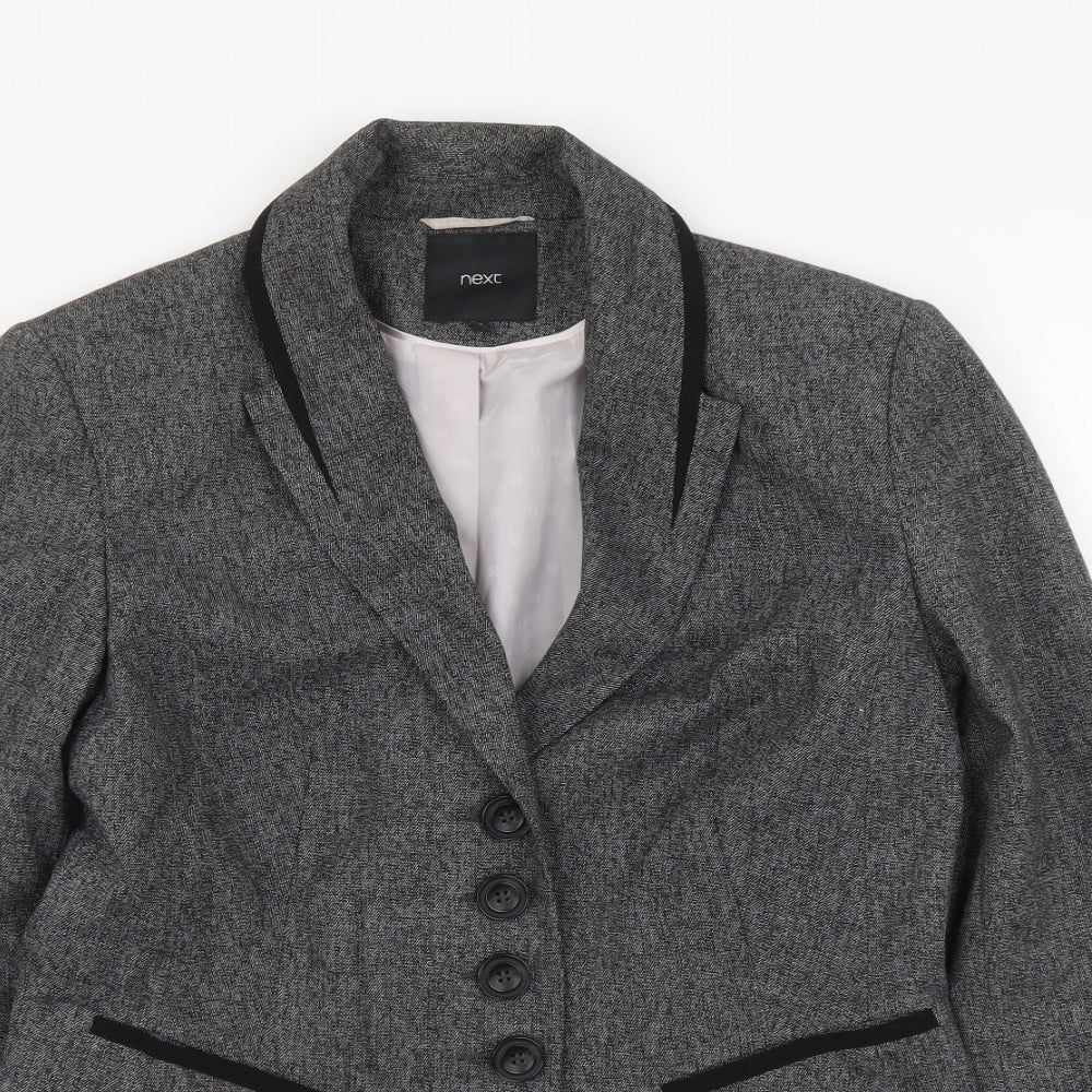 NEXT Womens Grey Polyester Jacket Suit Jacket Size 10