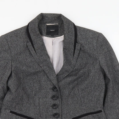 NEXT Womens Grey Polyester Jacket Suit Jacket Size 10
