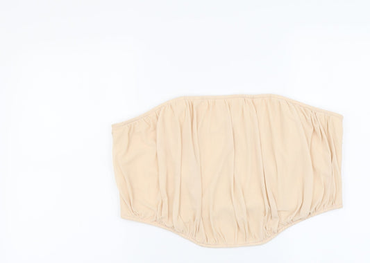 Womens UK Size 22 Missguided Beige Cropped Blouse