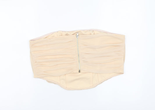 Womens UK Size 22 Missguided Beige Cropped Blouse
