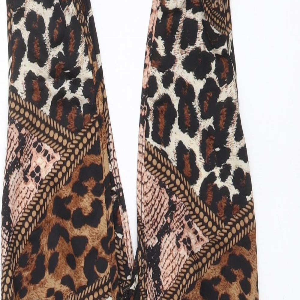 Boohoo Womens Black Geometric Polyester Bodysuit One-Piece Size 6 Snap