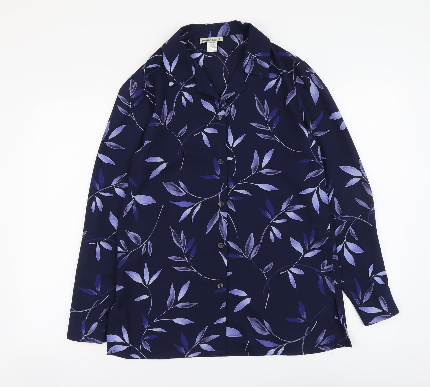 Womens UK Size 10 Suzanne Grae Blue Basic Button-Up
