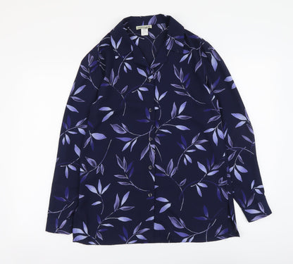 Womens UK Size 10 Suzanne Grae Blue Basic Button-Up