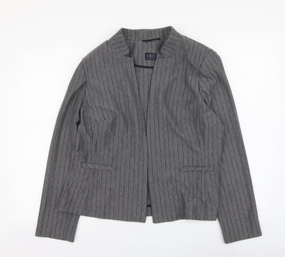 Marks and Spencer Womens Gold Striped Polyester Jacket Suit Jacket Size 18