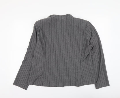 Marks and Spencer Womens Gold Striped Polyester Jacket Suit Jacket Size 18