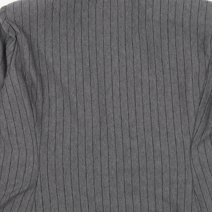 Marks and Spencer Womens Gold Striped Polyester Jacket Suit Jacket Size 18