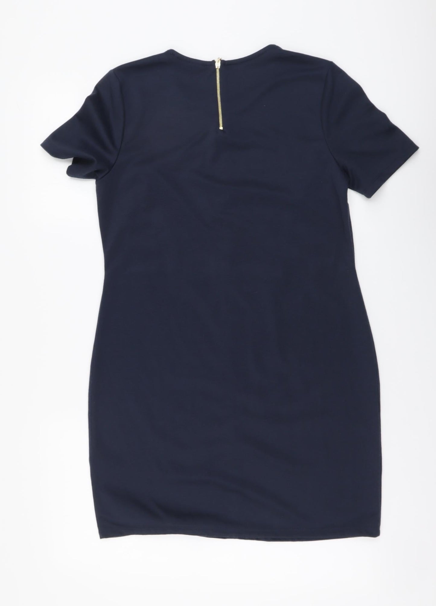 Atmosphere Womens Blue Polyester A-Line Size 10 Round Neck Zip