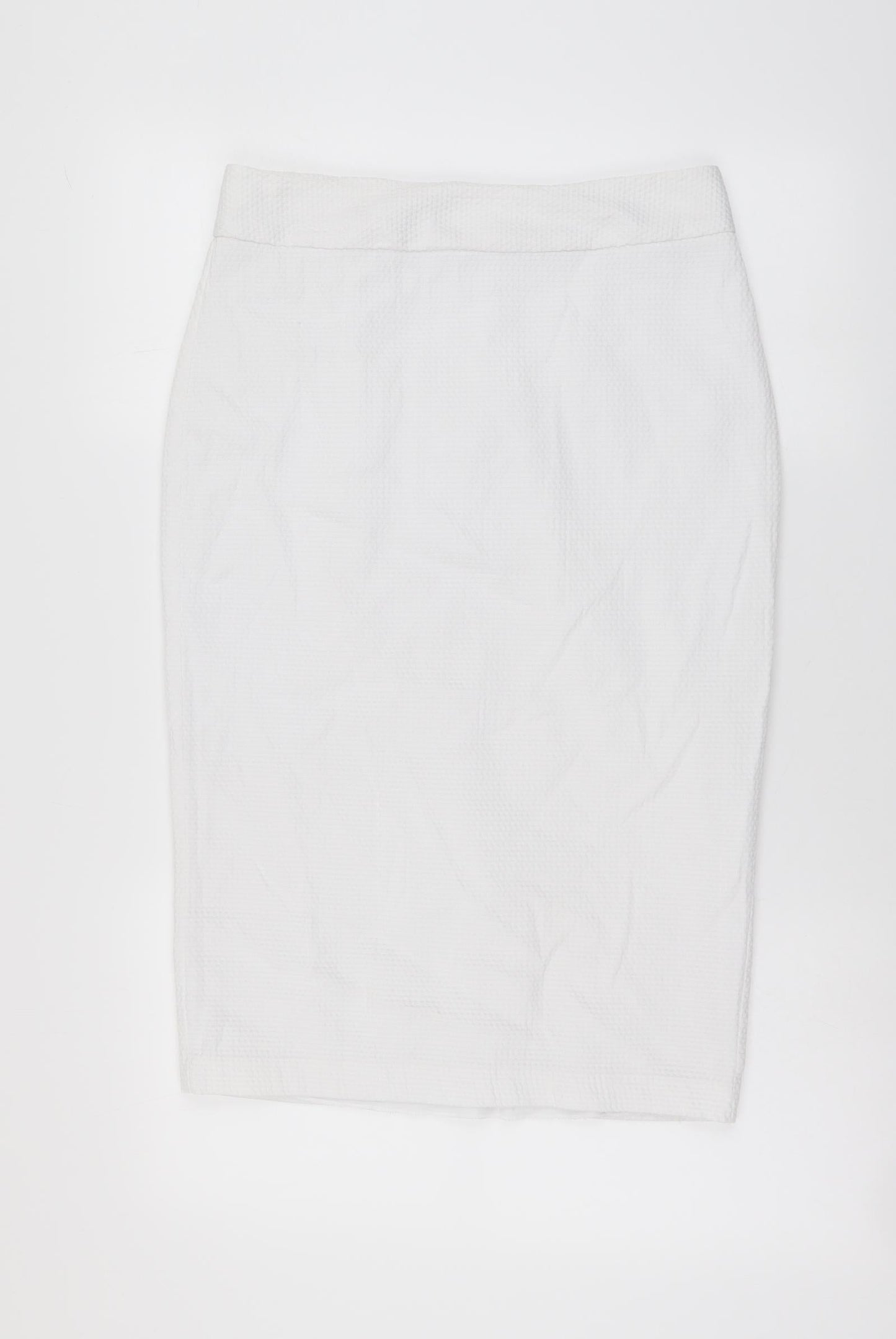 Marks and Spencer Womens White Polyester A-Line Skirt Size 30 in Zip