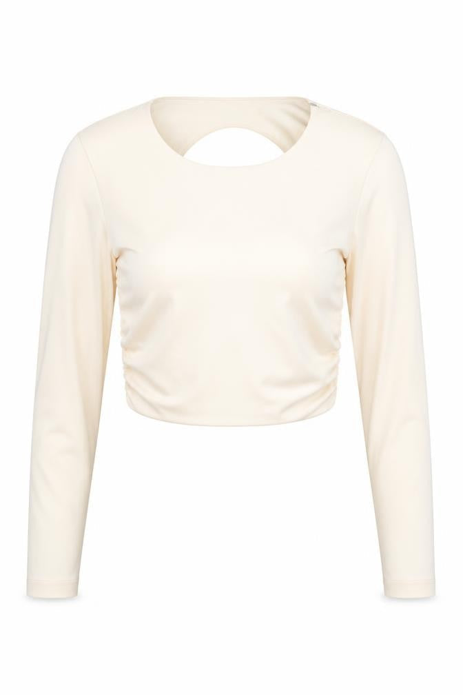 Womens UK Size S Zara Ivory Cropped Blouse