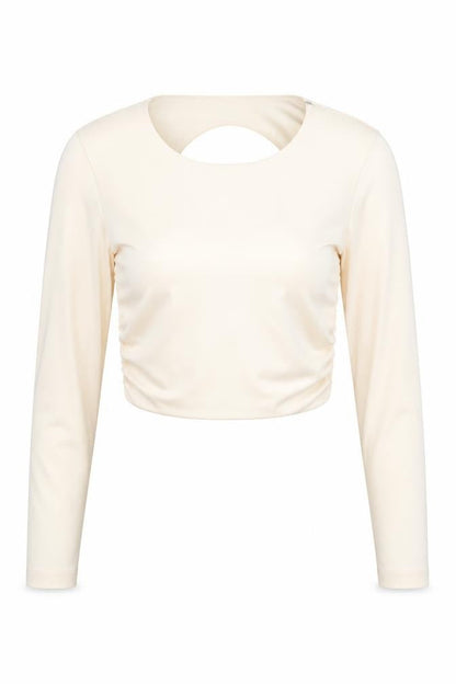 Womens UK Size S Zara Ivory Cropped Blouse