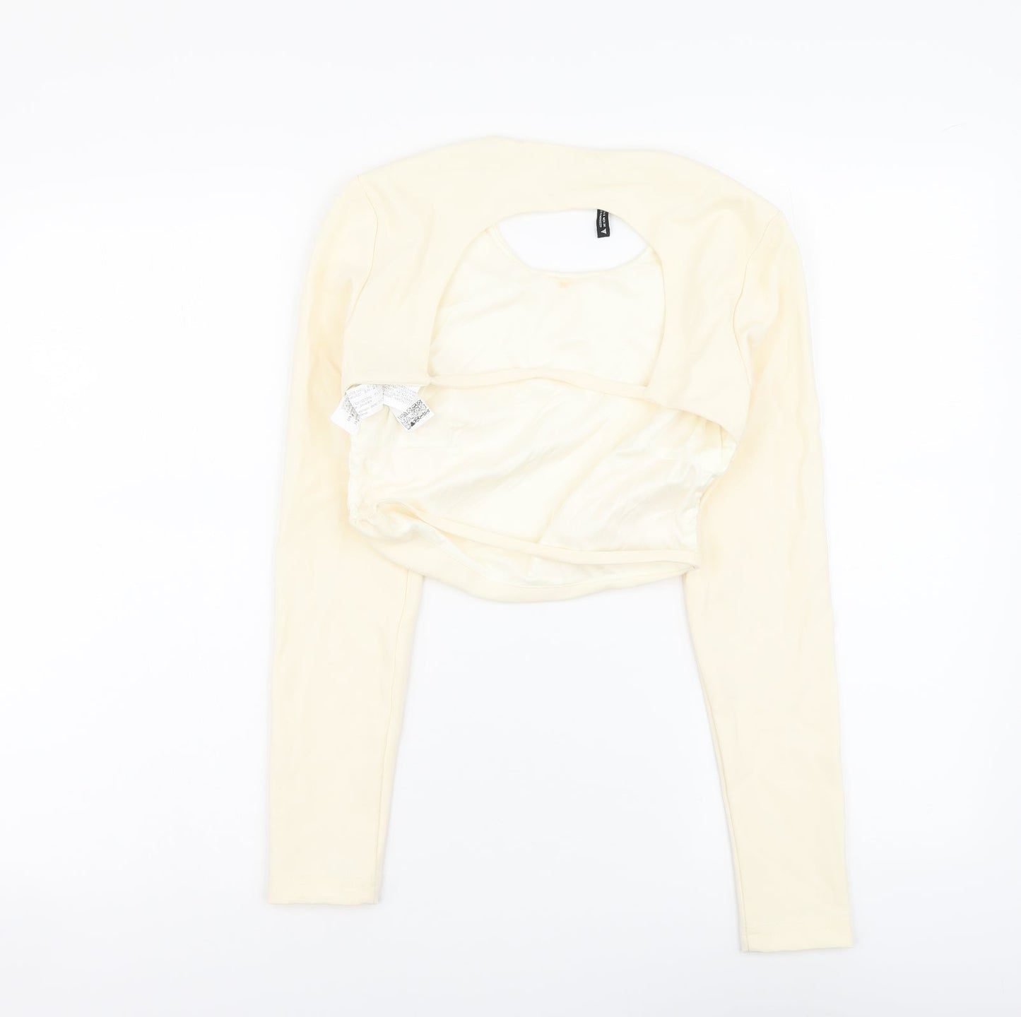 Womens UK Size S Zara Ivory Cropped Blouse