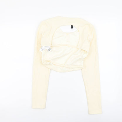 Womens UK Size S Zara Ivory Cropped Blouse