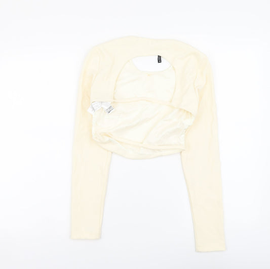 Womens UK Size S Zara Ivory Cropped Blouse