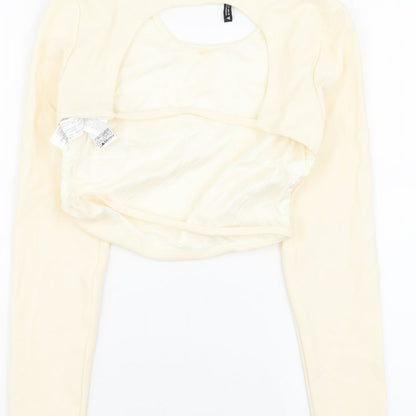 Womens UK Size S Zara Ivory Cropped Blouse