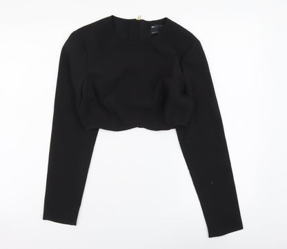 Womens UK Size 8 ASOS Black Cropped Blouse