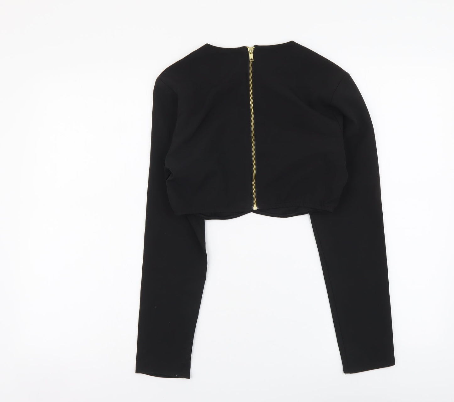 Womens UK Size 8 ASOS Black Cropped Blouse