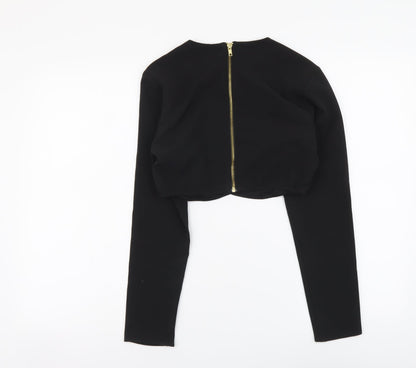 Womens UK Size 8 ASOS Black Cropped Blouse