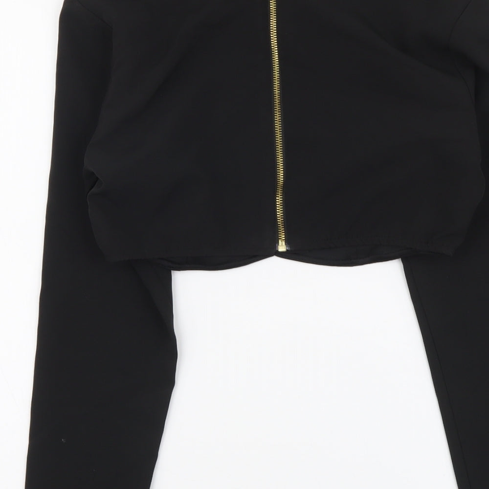 Womens UK Size 8 ASOS Black Cropped Blouse