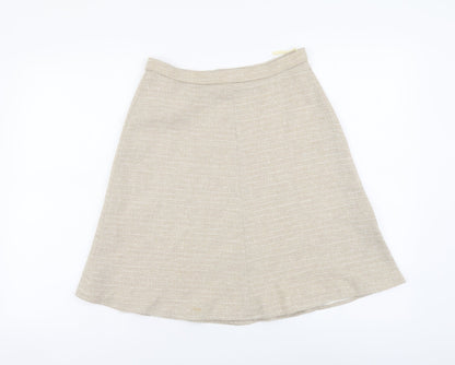 Bequem Womens Beige Acrylic A-Line Skirt Size 8 Zip