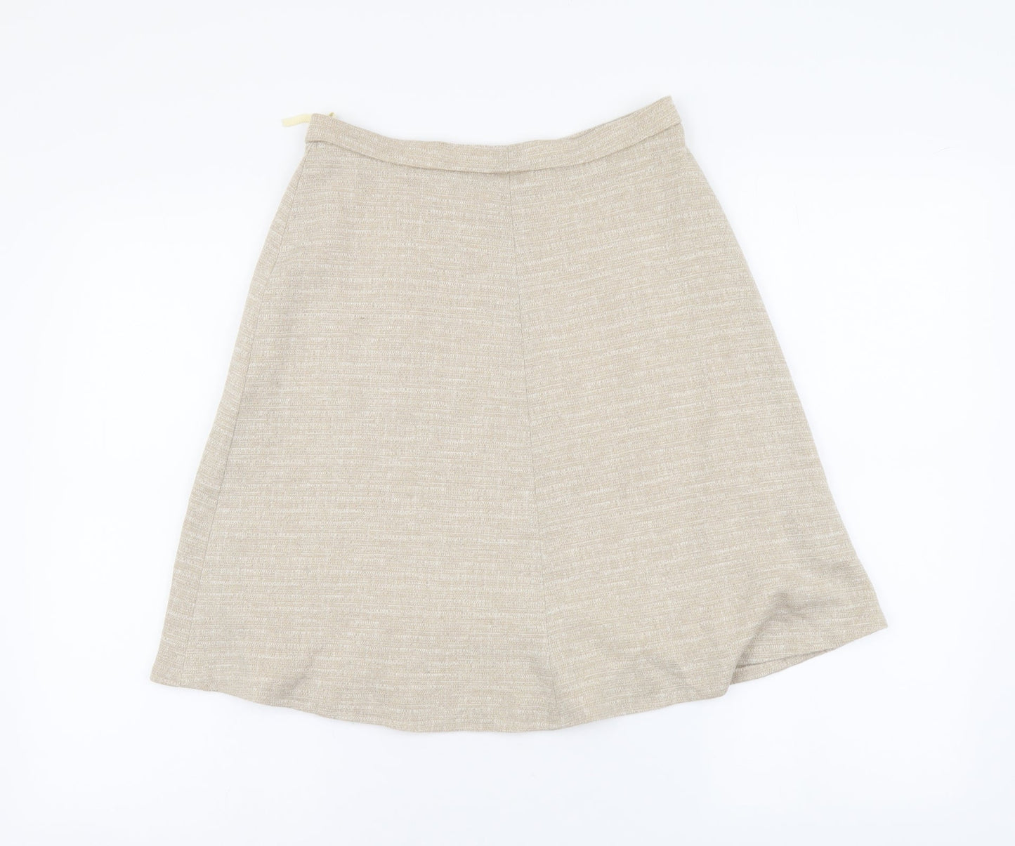 Bequem Womens Beige Acrylic A-Line Skirt Size 8 Zip
