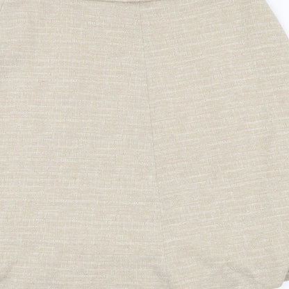 Bequem Womens Beige Acrylic A-Line Skirt Size 8 Zip