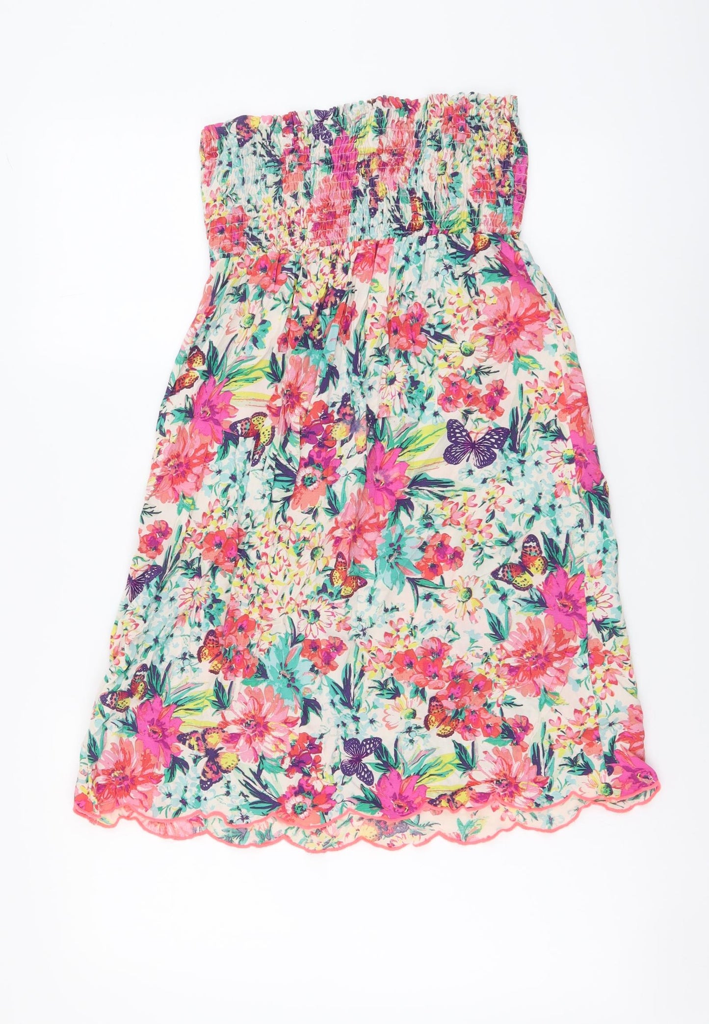 Accessorize Womens Multicoloured Floral Viscose A-Line Size XS Off the Shoulder Pullover