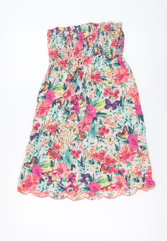 Accessorize Womens Multicoloured Floral Viscose A-Line Size XS Off the Shoulder Pullover