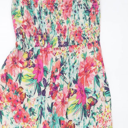 Accessorize Womens Multicoloured Floral Viscose A-Line Size XS Off the Shoulder Pullover