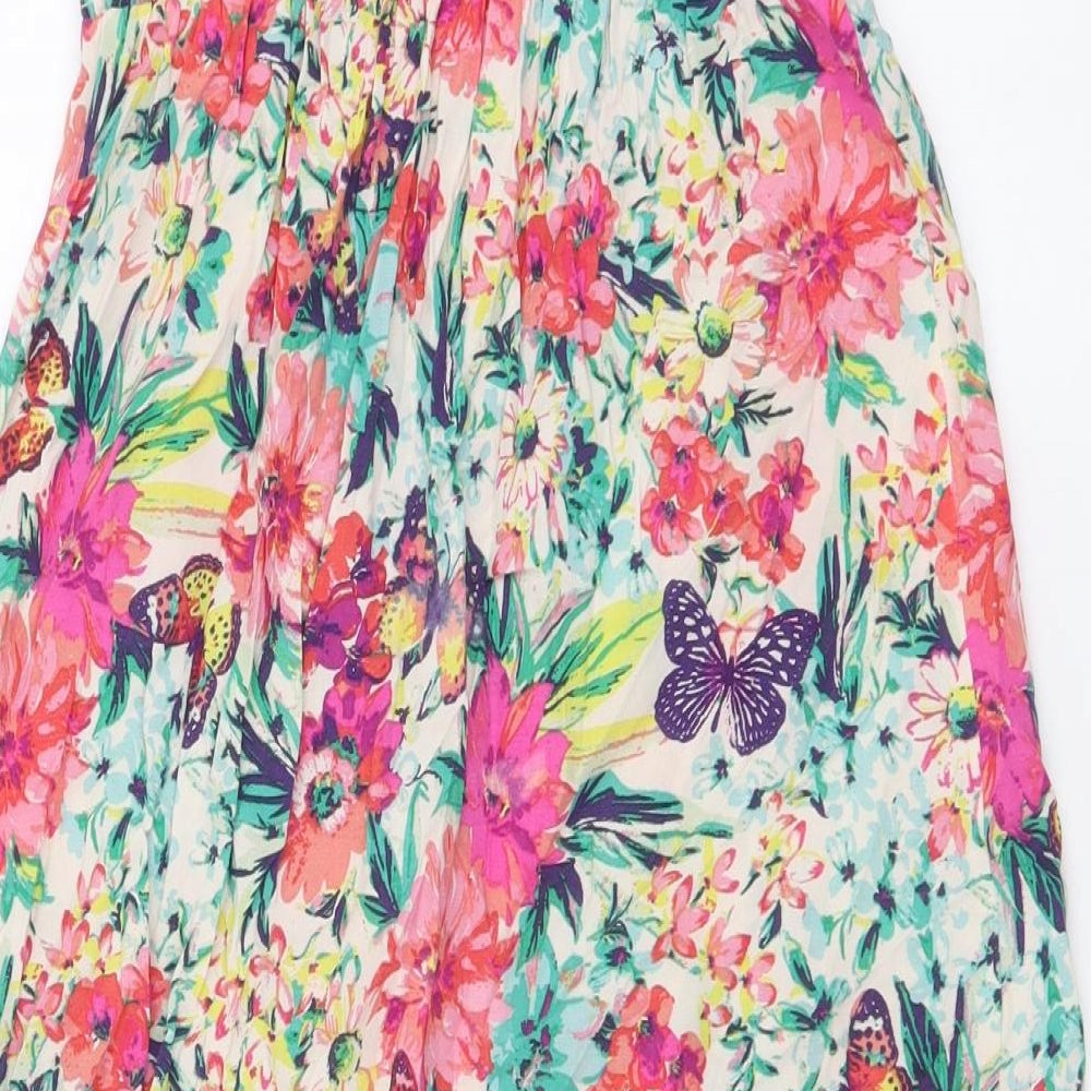 Accessorize Womens Multicoloured Floral Viscose A-Line Size XS Off the Shoulder Pullover