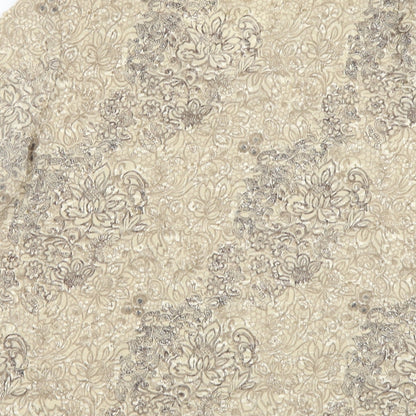 Berkertex Womens Beige Floral Nylon Basic T-Shirt Size 18 V-Neck