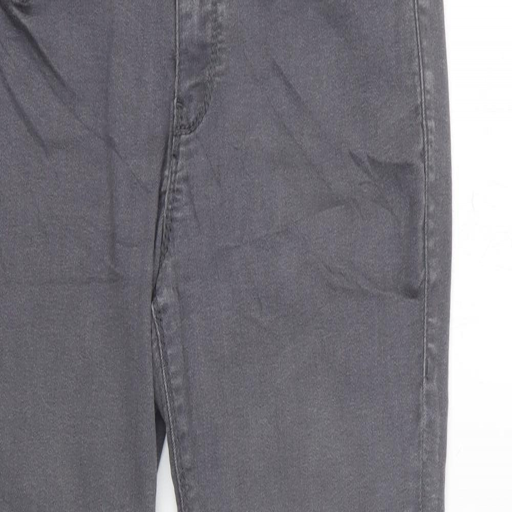 Dorothy Perkins Womens Grey Cotton Skinny Jeans Size 10 L26.5 in Regular Zip