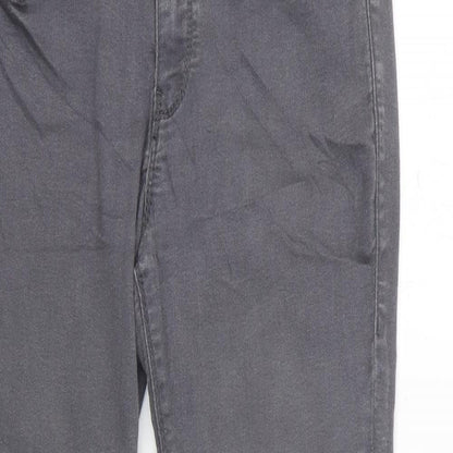 Dorothy Perkins Womens Grey Cotton Skinny Jeans Size 10 L26.5 in Regular Zip