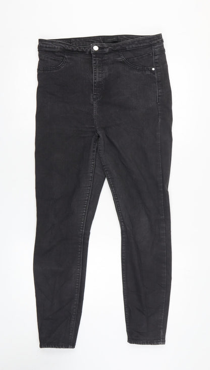 Mens UK Size 16 River Island Regular Fit Skinny Black Jeans