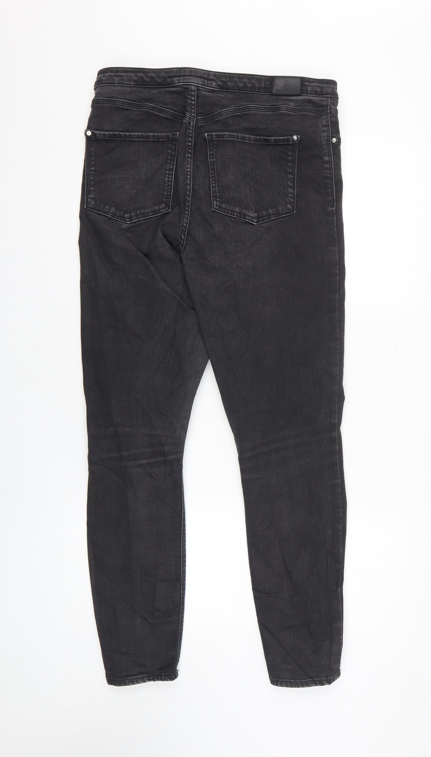 Mens UK Size 16 River Island Regular Fit Skinny Black Jeans