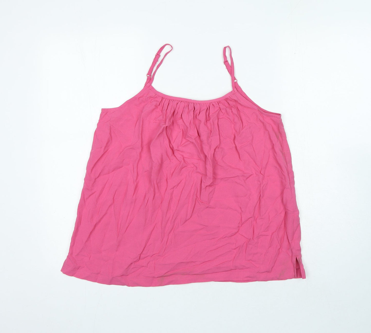 Marks and Spencer Womens Pink Viscose Camisole Tank Size 10 Scoop Neck