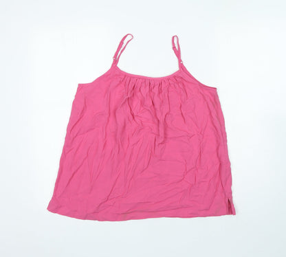 Marks and Spencer Womens Pink Viscose Camisole Tank Size 10 Scoop Neck