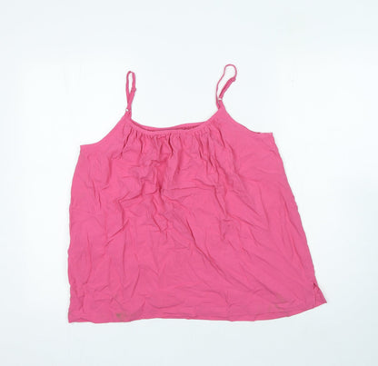 Marks and Spencer Womens Pink Viscose Camisole Tank Size 10 Scoop Neck