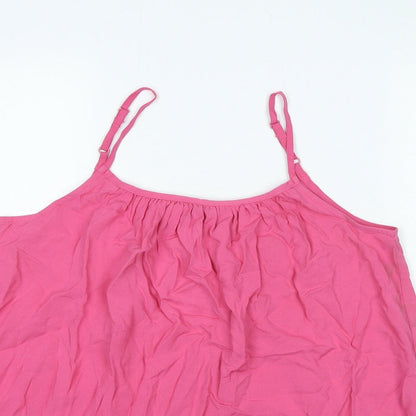 Marks and Spencer Womens Pink Viscose Camisole Tank Size 10 Scoop Neck
