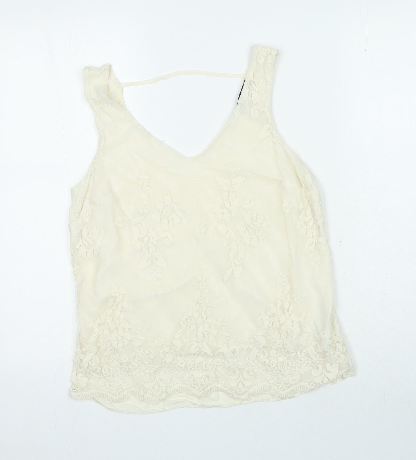Womens UK Size 10 Oasis Ivory Basic Blouse