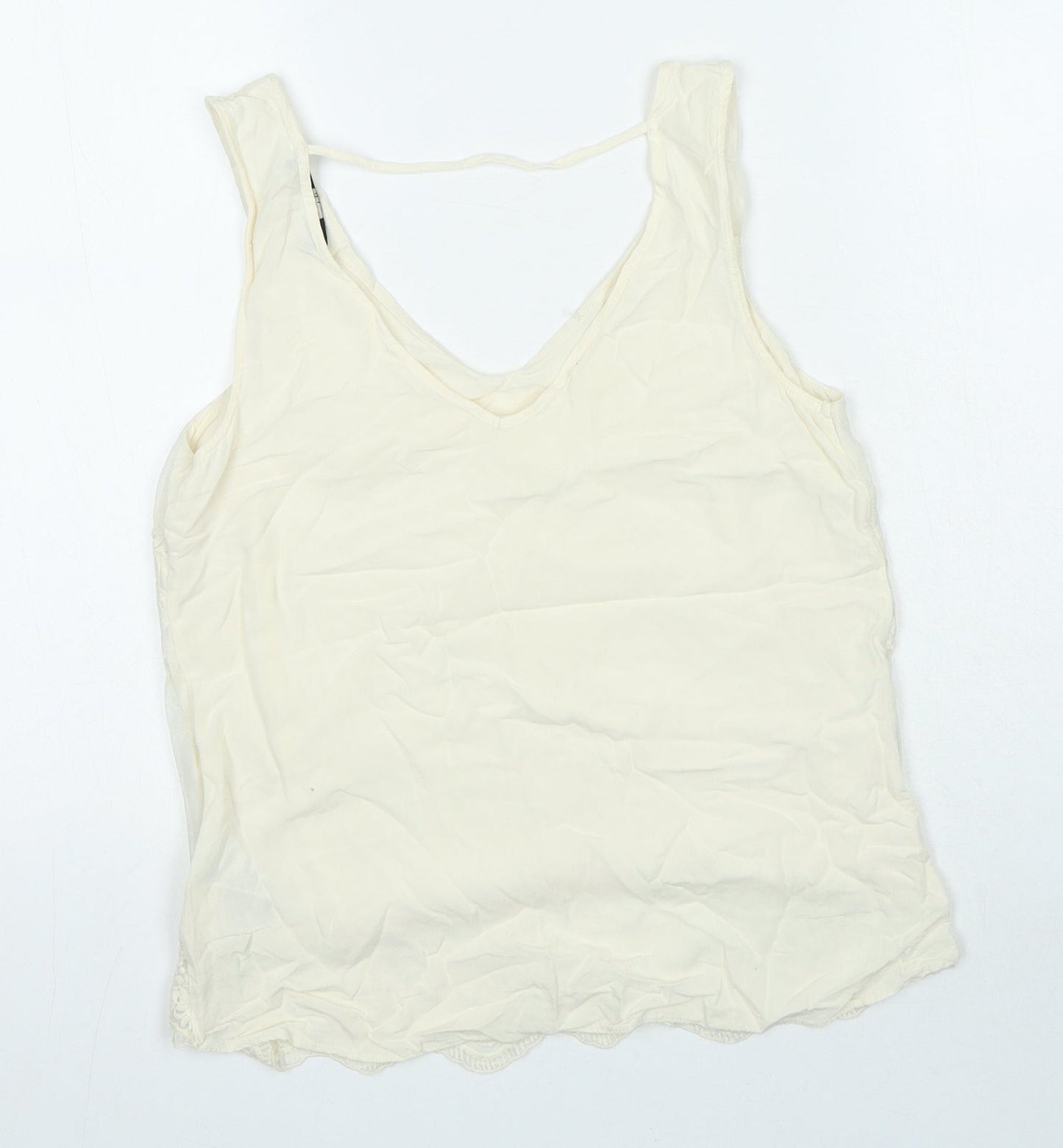 Womens UK Size 10 Oasis Ivory Basic Blouse