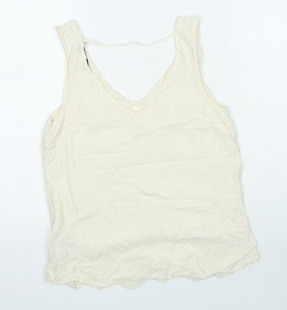 Womens UK Size 10 Oasis Ivory Basic Blouse