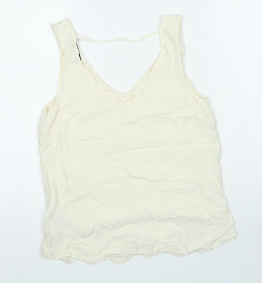 Womens UK Size 10 Oasis Ivory Basic Blouse