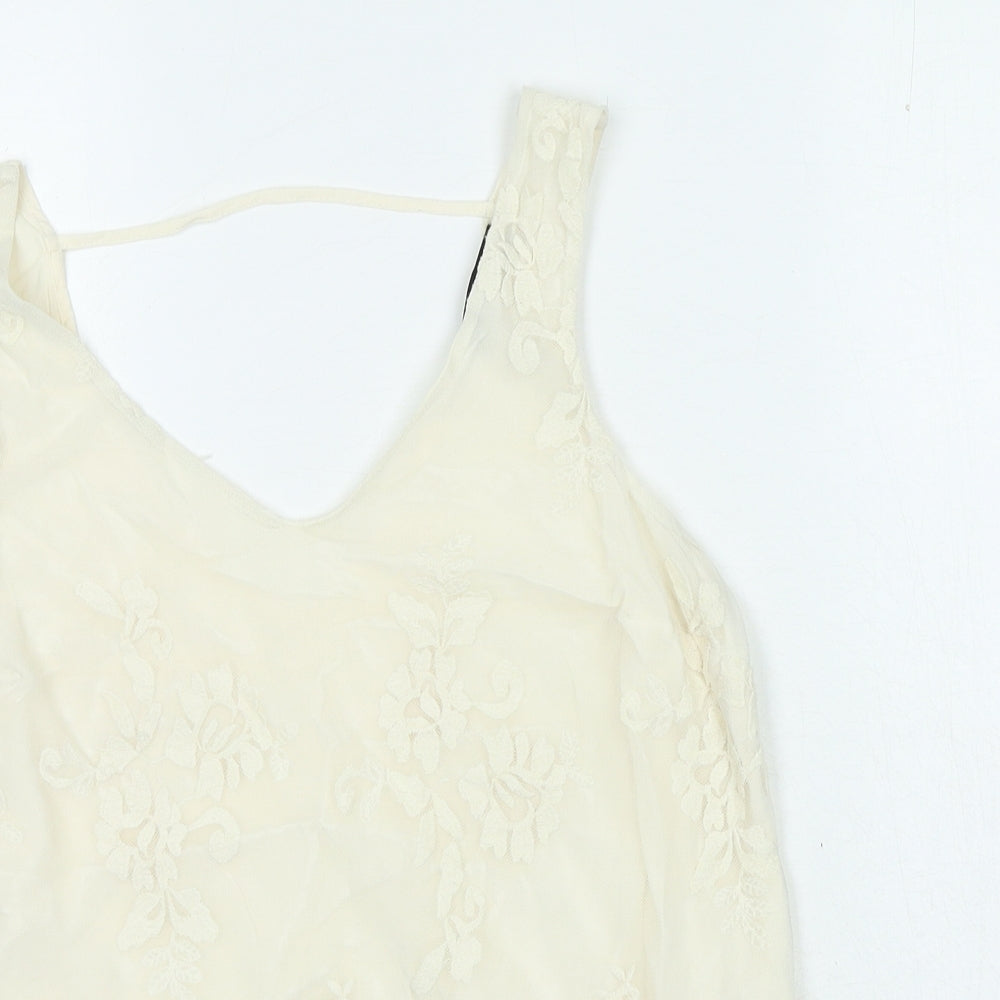 Womens UK Size 10 Oasis Ivory Basic Blouse