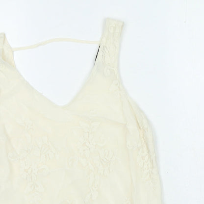Womens UK Size 10 Oasis Ivory Basic Blouse