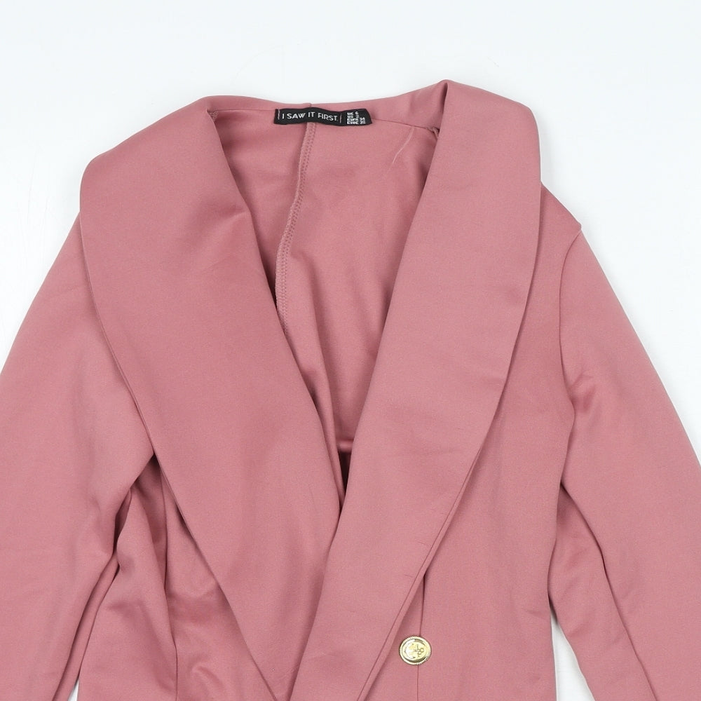 I SAW IT FIRST Womens Pink Jacket Blazer Size 6
