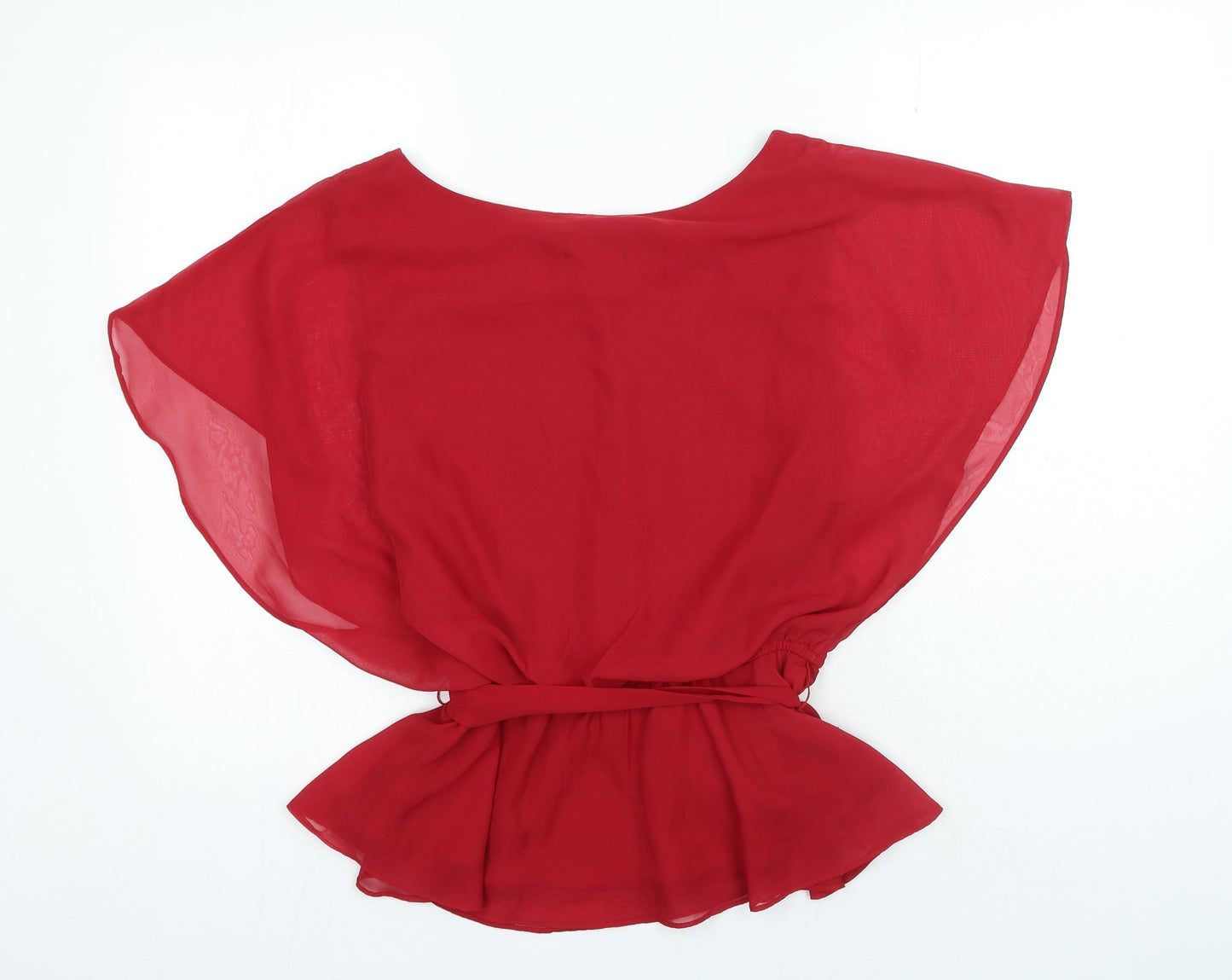 JRNY Womens Red Polyester Basic Blouse Size 6 Boat Neck