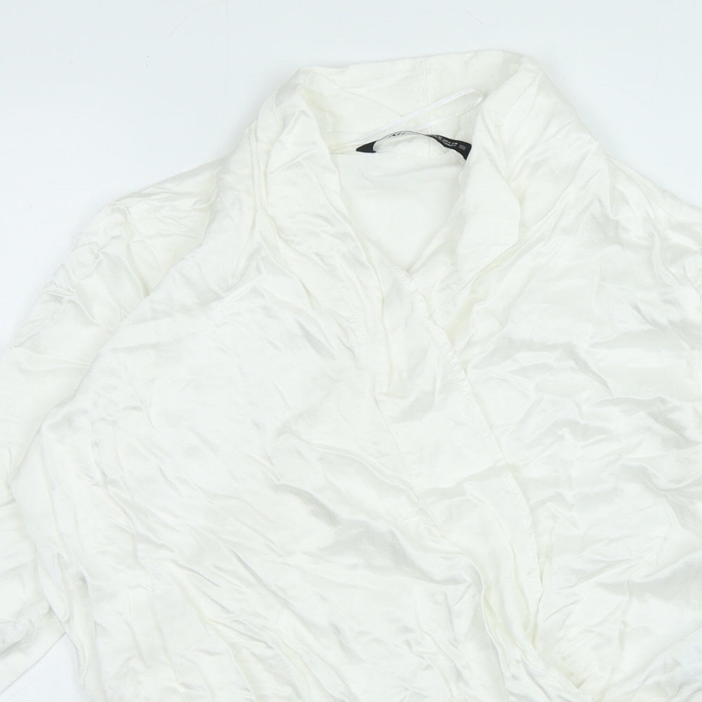 Zara Womens White Polyester Leotard One-Piece Size M Snap