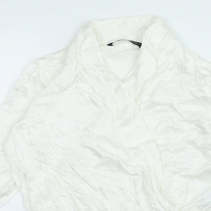 Zara Womens White Polyester Leotard One-Piece Size M Snap