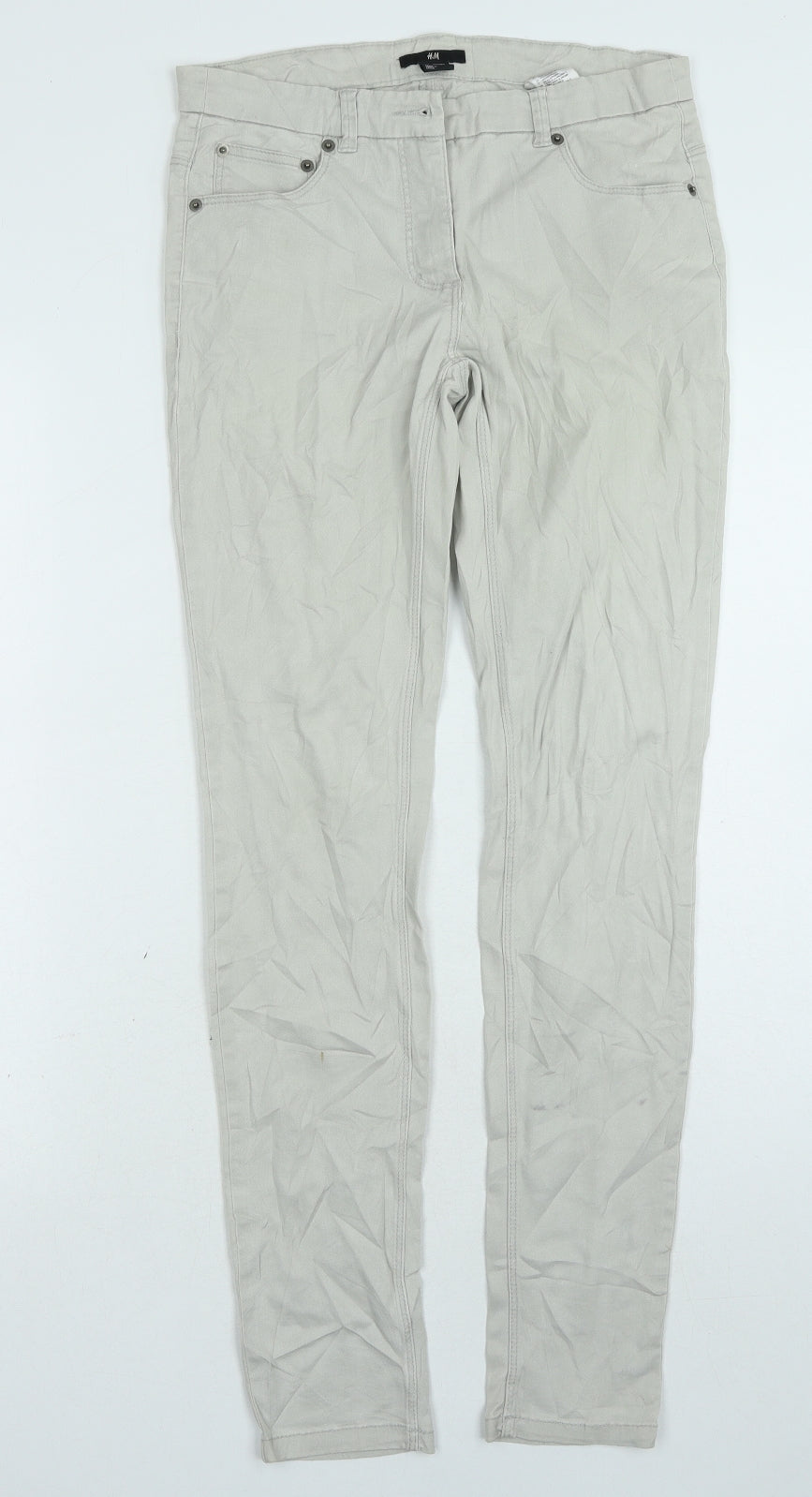 Womens UK Size 8 H&M Regular Fit Skinny Grey Jeans